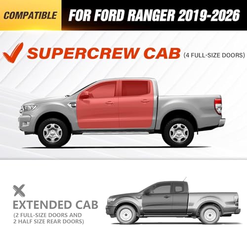 Estribo de acero para Ford Ranger SuperCrew Cab 2019-2026 miniatura 2