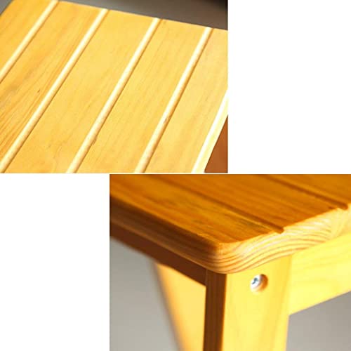 Taburete de madera maciza tipo escalera de dos peldaños para el hogar 7