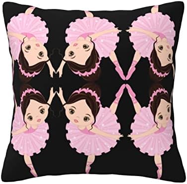 EWMAR Little Ballerina Dancing Girl Throw Pillow Covers Cushion Decorative Pillowcases for Sofa Couch Living Room Outdoor Home Decor