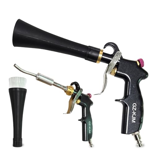 GZ-KJM Air Blow Gun Car Interior Cleaning Gun High Pressure Car Detailing Cleaning Tool with Nozzle and Auto Detailing Dusting Brush for Quickly Blasts Dirt and Dust from Surface