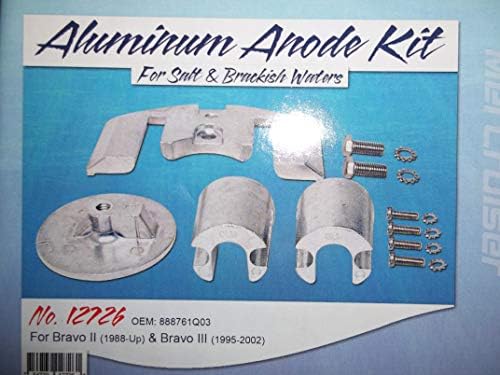 Mercruiser Bravo II III outdrive Anode Kit 2 3 Aluminum Salt Water zinc Set 88+, Replaces 888761Q01