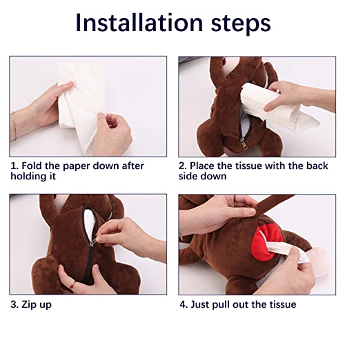 FQQWEE Cartoon Monkey Tissue Holder - Creative Plush Box for Car, Home, Bathroom - Hanging Napkin Dispenser Cover Case by FQQWEE - Image 5