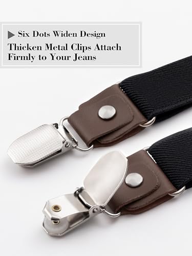 Image of habibee Suspenders and Bow Tie Set for Men, Adjustable Elastic Braces with Y-Back, Diverse Colors, Strong Clips