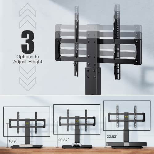 Universal Tv Stand For 32-80 Inch Lcd/Led/Oled Tvs Tabletop Tv Stand Base With Vesa Up To 600X400Mm Height Adjustable Tv Stand Mount Holds Up To 99Lbs With Tempered Glass -Aptvs07 #TOP3
