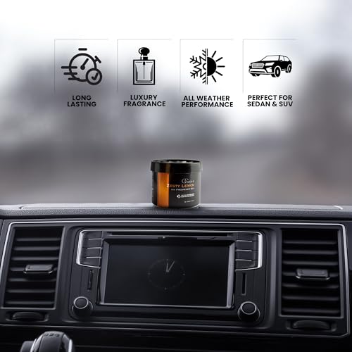 Image of Smoky Musk Gel Car Perfume | 120g Strong Fiber Air Freshener | Musk and Lemon Car Scent for Fresh Interiors | Luxury Car Accessories | Pack of 2