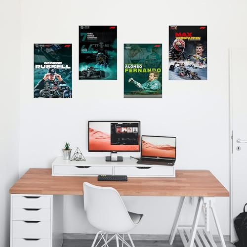 Image of CodersParadise Pack of 6 - F1 Formula One Aesthetic Wall Posters 8x12 inch A4 Size Included Glue dots Wall Decor Posters Wall Art For Bedroom, Living room, Office