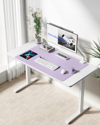 Image of YSAGi Leather Desk Protector, Office Mat, Large Mouse Mat, Non-Slip PU Leather Blotter, Laptop Desk Mat, Waterproof Writing Pad for Office and Home(Light Purple, 40 inch x 24 inch)