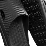 Sephilitone Zapatillas unisex para el hogar, pantuflas antideslizantes para el suelo interior, para parejas, familiares, mujeres y hombres, hotel, baño, sandalias, 15, negro, 40