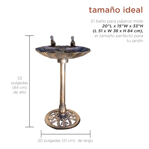 Alpine Corporation TIZ122 31 Inch Tall Outdoor Vintage Birdbath thumb #2