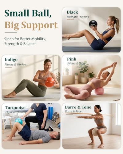 Image of Trideer 9 Inch Pilates Ball with Inflation Straw, Small Exercise Yoga Ball