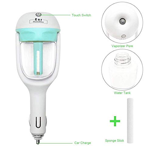 econoLED Car Humidifier,Mini Air Purifier Aroma Diffuser Air Freshener Purifier Aromatherapy Mist Maker with 180 Degree Rotation, Suit for Water Soluble Essential Oils Protable Diffuser (Blue) - Thumbnail 4