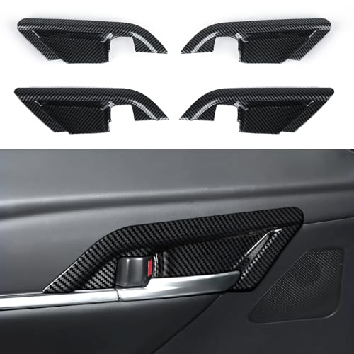 Image of 4PCS Inner Door Bowl Handle Trim Carbon Color ABS Sticker Decal Compatible with Toyota Camry XV70 2018 2019 2020 2021 2022 2023 2024 Accessories