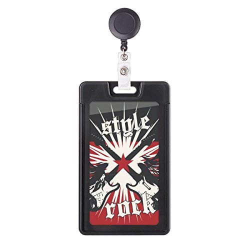 Funda retráctil para tarjetas con diseño de guitarra, accesorio resistente para la oficina.