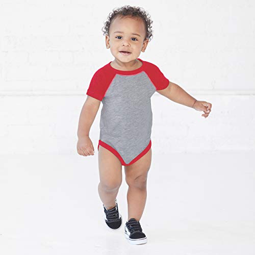 RABBIT SKINS Baby Short Sleeve Raglan Baseball Bodysuit (4430)2
