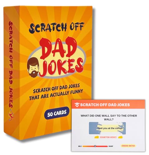 Dad Joke Cards – 50 Scratch Off Jokes, Funny Gift for Men, Unique Birthday Present, Humorous...
