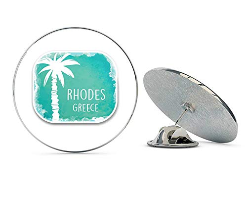 Rhodes Greece Round Metal 0.75