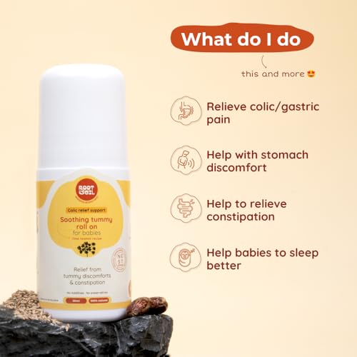 Image of ROOT and SOIL Soothing Tummy Roll-On for Babies - Hing 50 ML, 0+ Months | 100% Natural & Herbal | Newborn & infant friendly | No Preservatives