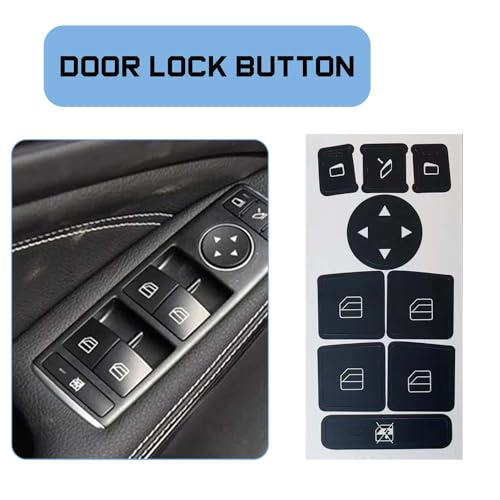 Image of Dash Button Repair Kit Fit for 2008-2014 Mercedes Benz W204 C250 C350 E-Class Steering Wheel AC Window Radio Number Door & Air Conditioner Repair Sticker Kit