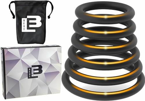 Pleasure4me Penis Ring Cockring Enhances Erection - 6 Different Size Penis Rings Cockrings - Adult Sex Toys for Men - Super Soft Premium Quality Silicone