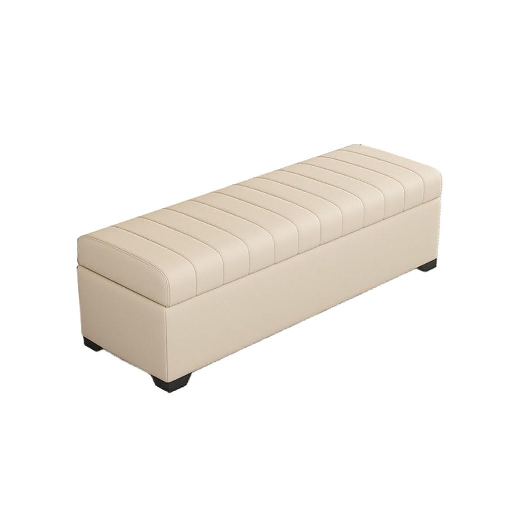 SXZenSpace Storage Benches End Of Bed Bench Large Upholstered Ottoman With Shoe Cabinet For Bedroom Entryway Closet(White 2,100x40x40cm)