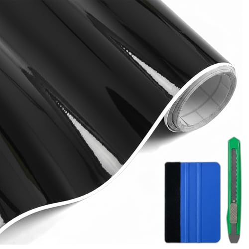 Film vinyle noir brillant Lypumso effet laqué sans bulles avec outils