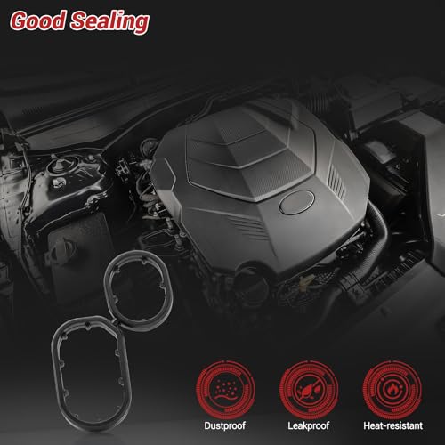 Image of Leak-Proof Engine Oil Filter Housing Gasket | Premium Rubber Sealing | Fits Kia Cadenza, Sedona, Sorento, Telluride & Hyundai Genesis G80, Palisade (3.3L, 3.8L) | OEM: 26345-3LAA0