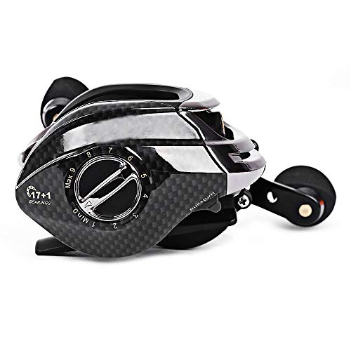Mounchain Baitcaster Rolle, mit 17+1 Kugellagern, Dual-Bremssysteme, 7,0:1 Übersetzungsverhältnis, Linkshand – Bild 3