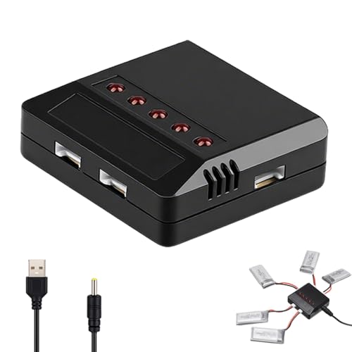 Chargeur de Batterie au Lithium 3,7V, USB Universel 5 à 1, Compatible avec Hubsan, WLtoys, UDI, JXD, Syma, Holy Stone, Hélicoptère RC, Quadcopter,...