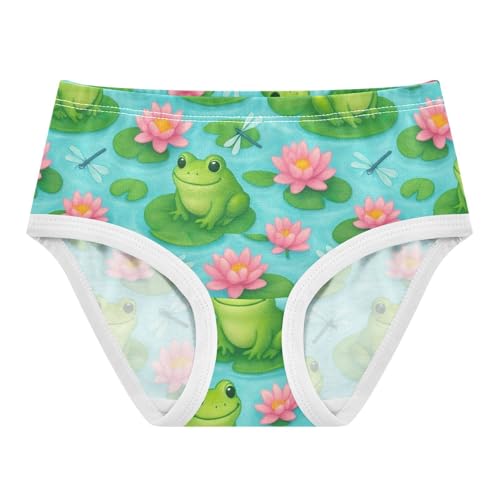 Joisal Girls Underwear Toddler 2t Cotton Cute Panties Girl Personalized Underpants Briefs Cute Frogs Dragonflies Green