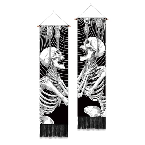 Tapisserie murale verticale Cyber Skull pour créer une ambiance gothique chez soi