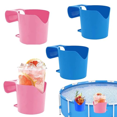 4 Pezzi Portabicchieri per Piscina Accessori Piscina, FORMVERSITY Accessori Piscina Fuori Terra Portabicchieri da Piscina in Plastica, Portabicchieri d'Acqua per Piscine Portabicchieri Bordo Piscina