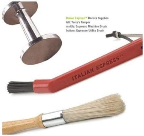 Espresso Barista's Tool Kit Bundle -Terrys Tamper, Utility Brush and Espresso Machine Cleaning Brush