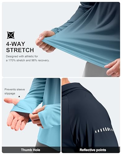 Image of Men's Sun Protection Hoodie Shirts Long Sleeve UPF 50+ Swim Shirts for Men Rash Guard Fishing Shirt Quick Dry