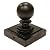 Nuvo Iron PCB03 x 3 1/2" Ball Post Cap, Black