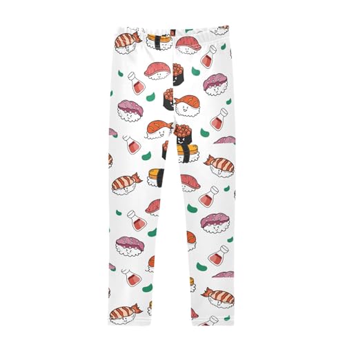 ZZKKO Girls Leggings Japanese Food Pattern Toddler Girls Clothes Leggings for Girls Toddler Girls Leggings 3-4T