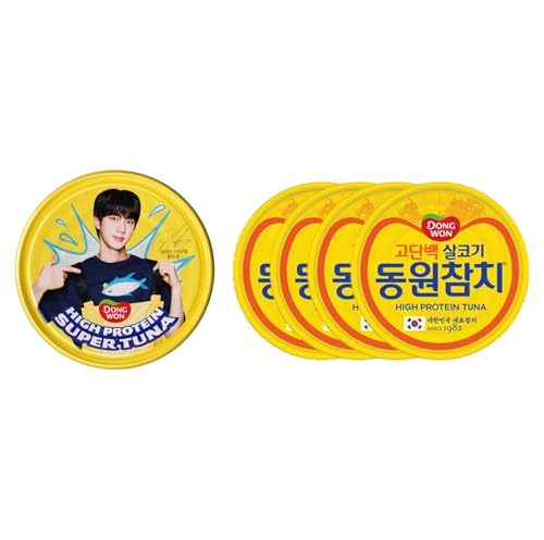 東遠　DONGWON ライトツナ BTS Jinバージョン（Jin顔入り1缶 ＋通常4缶）のサムネイル