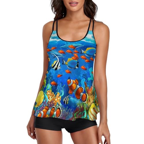 Maillot de bain tankini avec short pour femme et robe de plage chic