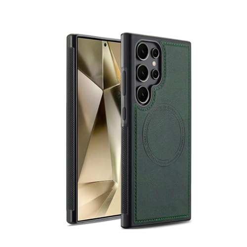 Étui magnétique en cuir PU pour Galaxy S24 FE pour charger sans fil au bureau
