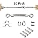 Senmit 10-Pack Cable Railing Kits, 1/8 Heavy Duty Stainless Steel Cable Railing Hardware, for Wood Posts, DIY Balustrade, with Jaw Turnbuckles Installation Guide
