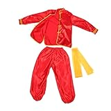 HEMOTON 1 Juego uniforme de artes marciales para niños trajes de kung-fu ropa de tai chi ropa tradicional china para niños poliéster