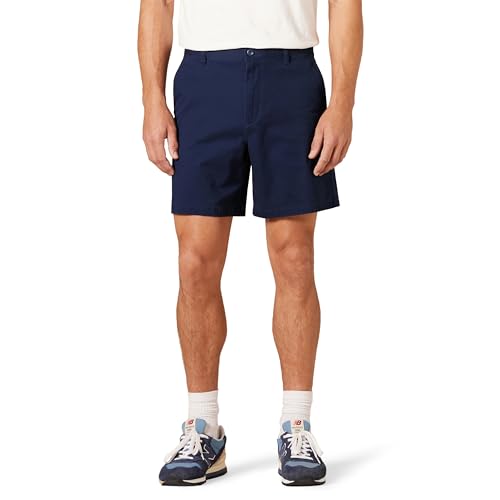 Amazon Essentials Herren Bequeme Classic-Fit-Stretch-Chinoshorts 18cm Marineblau Größe 42