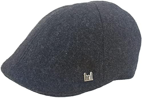 Headchange Econo Wool Blend 6 Panel Ivy Cap Duck Bill Scally Newsboy Driver Hat (Solid Grey, 7 3/8)
