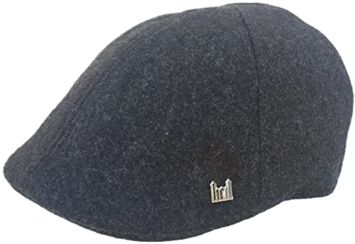 Headchange Econo Wool Blend 6 Panel Ivy Cap Duck Bill Scally Newsboy Driver Hat (Solid Grey, 7 3/8) #TOP29