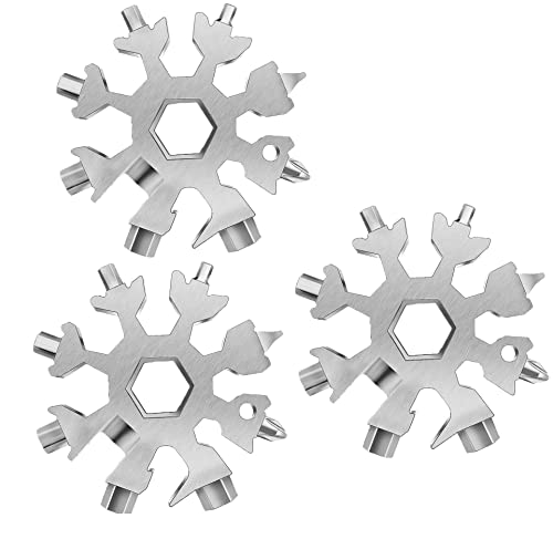 Image of GTC Steel Snowflake 18-in-1 Multi-Tool Keychain Screwdriver Bottle Opener Tool (CH-1801, Silver) (3)