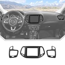 JeCar Matte Black Interior Trim Accessories for Jeep Compass, Center Console Dash Vent Cover Trim Kit Fit for Jeep Compass 2017-2020 3pcs
