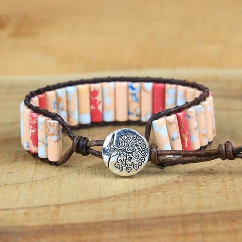 ZOSOJONA 7 Chakra Bracelet Bohemian Handmade Leather Wrap Healing Protection Natural Stone Yoga Beaded Bracelets Boho Friendship Jewelry3