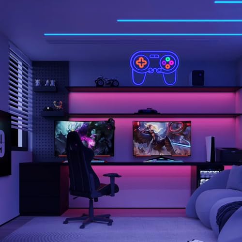 Image of Gaming Neon Sign Acrylic Led Game Neon Light Sign for Gamer Dimmable Bedroom Decor, USB Powered, 16.5x11.8 Inch