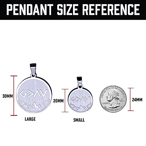 Elite Athletic Gear God Is Greater Than The Highs and Lows Pendant With Chain Necklace - Stainless Steel3