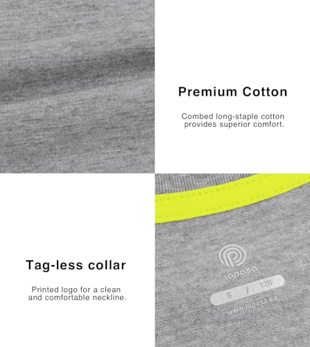 Image of LAPASA Boys & Girls Cotton T-Shirts 4 Pack Tagless Tees for 3T-13Y Kids K01