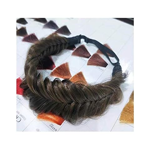 TOECWEGR Wide Fish Tail 9 Strands Synthetic Braid Hair Band Thick Fluffy Elastic Shape Women's Beauty Accessories Headband (2#30) Cover